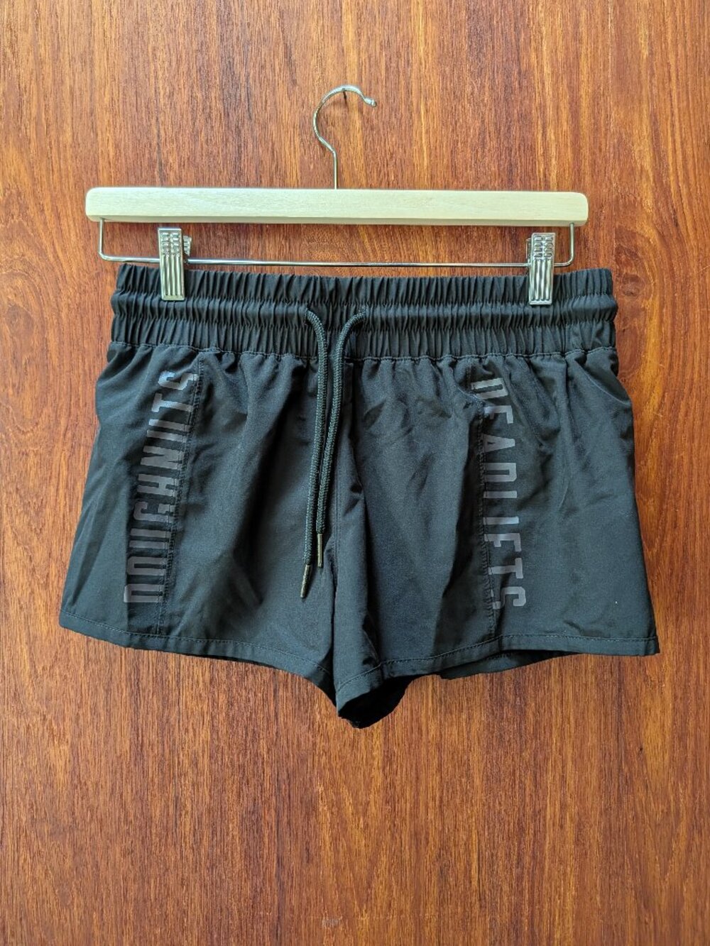 Doughnut Deadlifts Black Athletic Running Shorts Size Medium